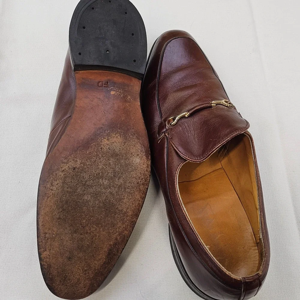 Bostonian‎ Mens 12 A/AAA Burgundy Leather Bit Loafers Dress Shoes 21004